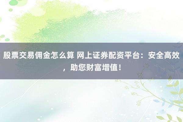 股票交易佣金怎么算 网上证券配资平台：安全高效，助您财富增值！