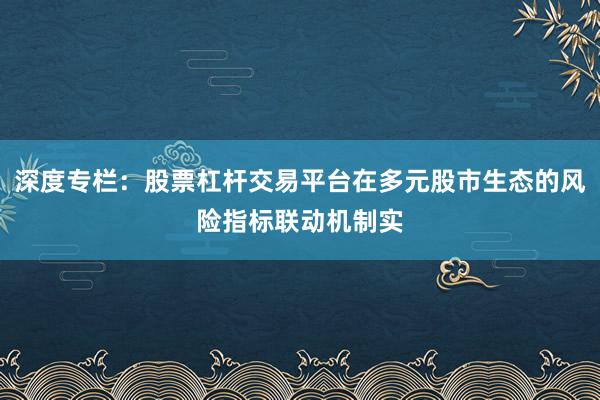 深度专栏：股票杠杆交易平台在多元股市生态的风险指标联动机制实
