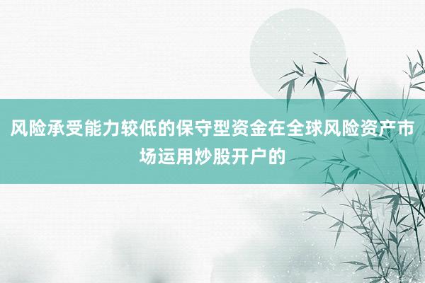 风险承受能力较低的保守型资金在全球风险资产市场运用炒股开户的