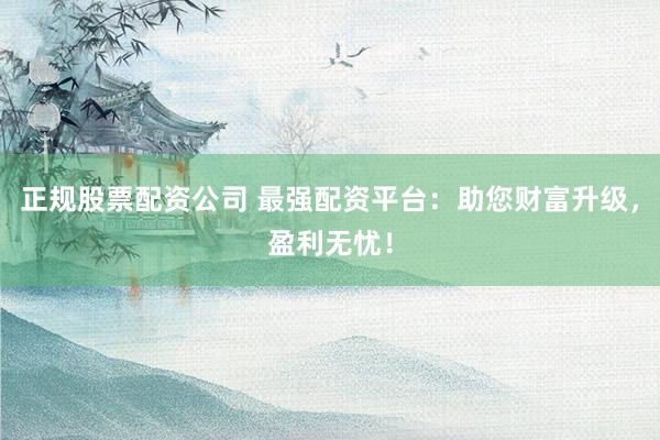 正规股票配资公司 最强配资平台：助您财富升级，盈利无忧！