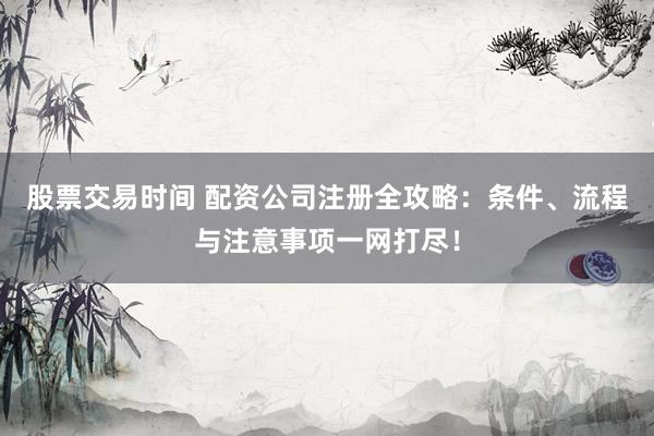 股票交易时间 配资公司注册全攻略：条件、流程与注意事项一网打尽！